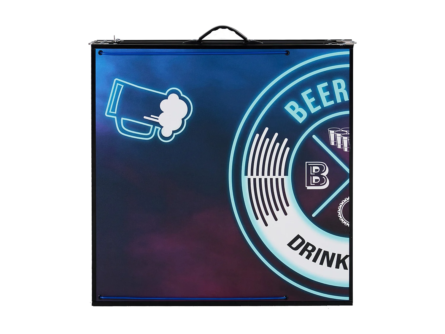 Table de Bière-Pong Portable SucceBuy, 2,4 m, avec Poignée de Transport LED, pour Bureau, Fête de Hayon, Voyage et Camping