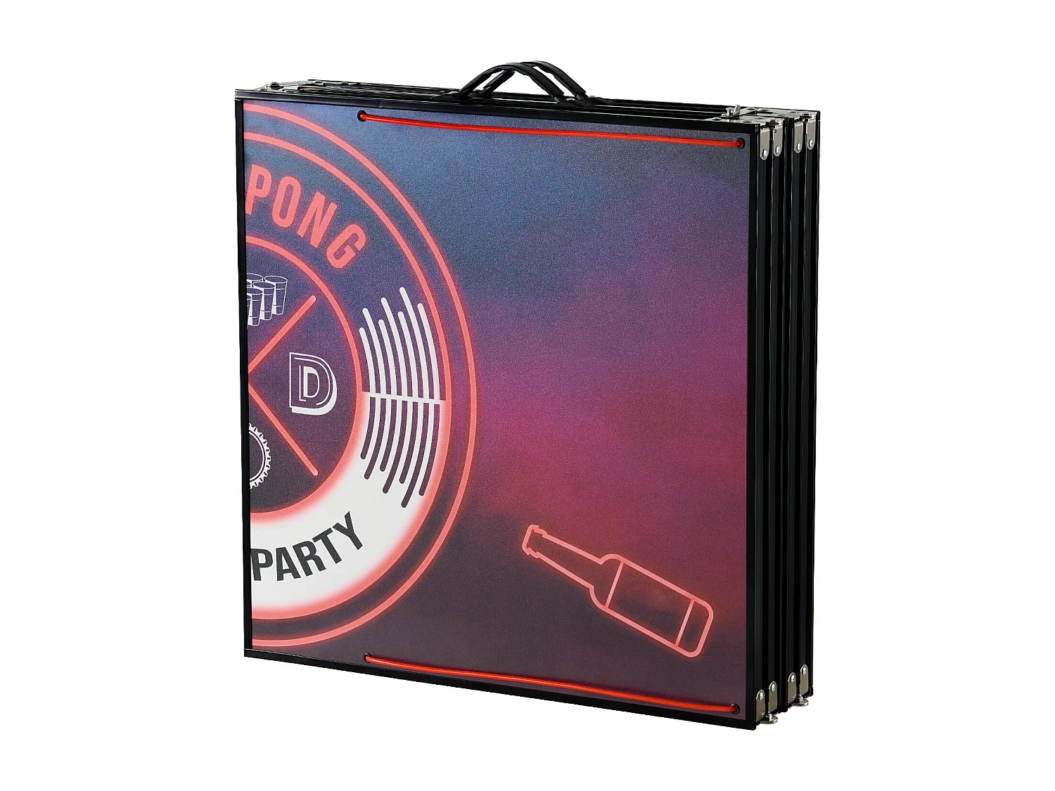 Table de Bière-Pong Portable SucceBuy, 2,4 m, avec Poignée de Transport LED, pour Bureau, Fête de Hayon, Voyage et Camping