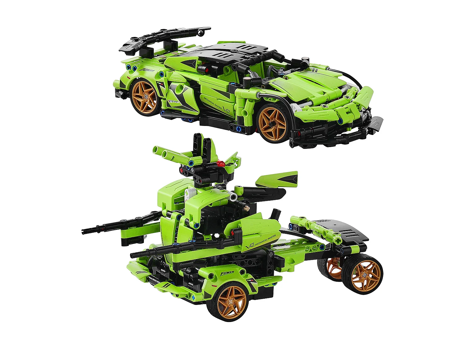 Jouets de Construction STEM SucceBuy, pour Enfants 2 en 1, 461 Pièces, Ensemble Voiture/Robot Télécommandé