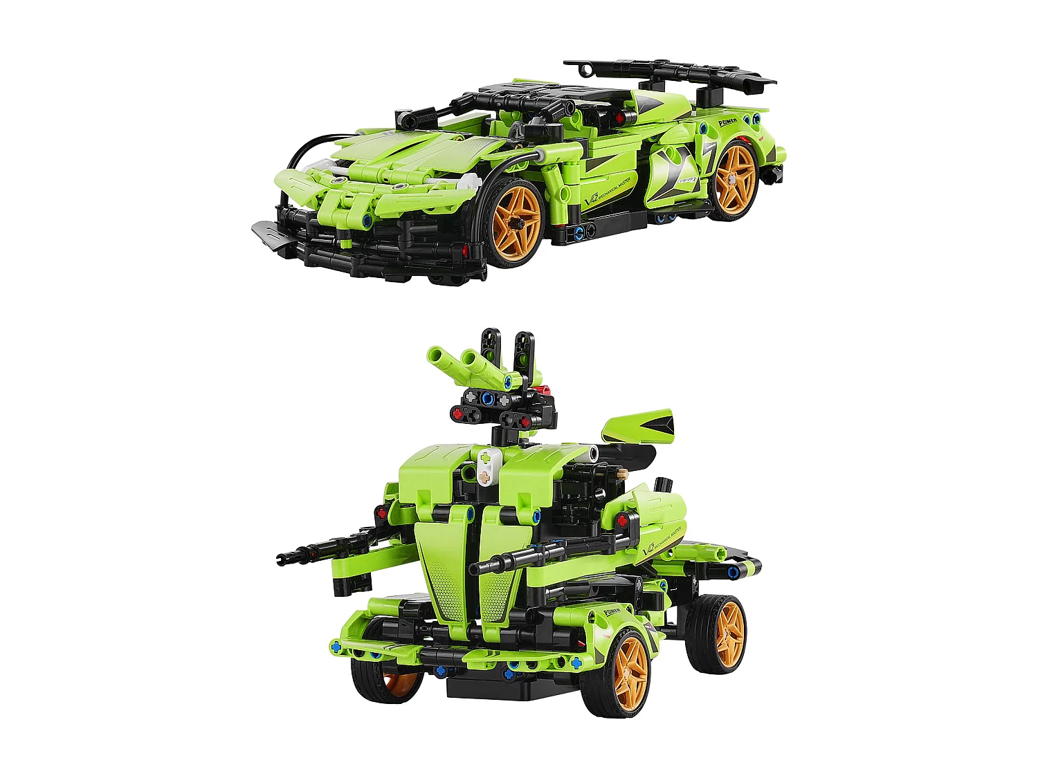 Jouets de Construction STEM SucceBuy, pour Enfants 2 en 1, 461 Pièces, Ensemble Voiture/Robot Télécommandé