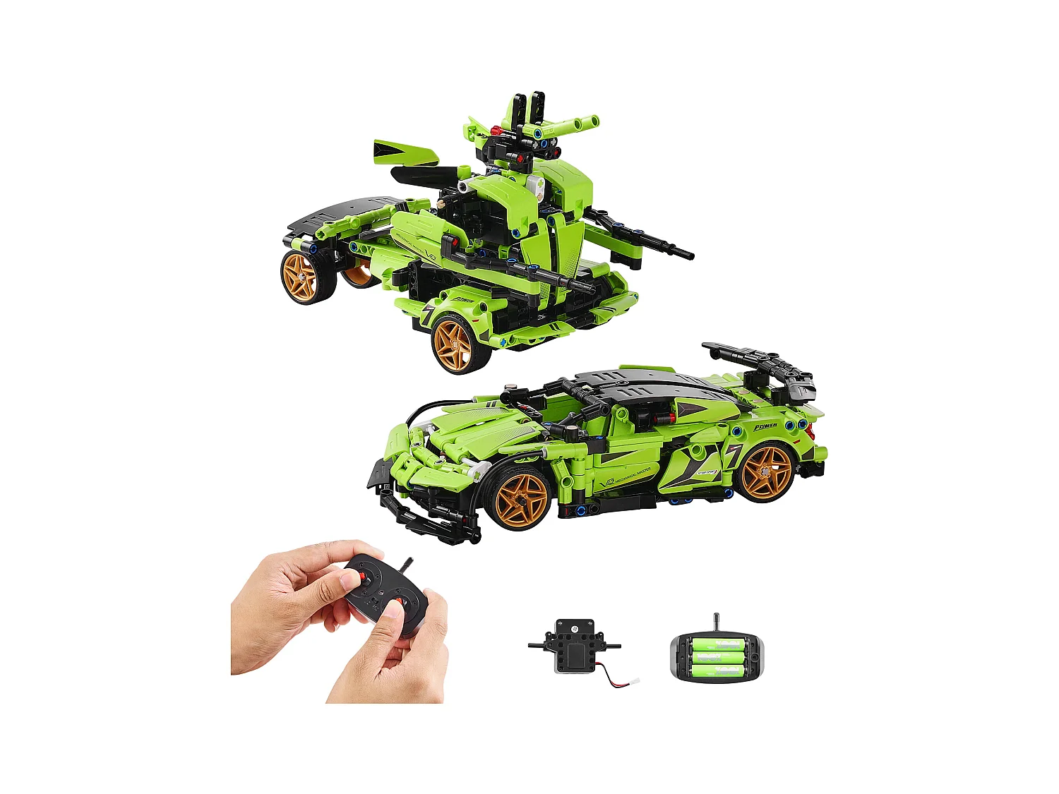 STEM-Bausteine Spielzeug SucceBuy , für Kinder 2-in-1, 461 Teile, SetAuto/Ferngesteuerter Roboter-Set