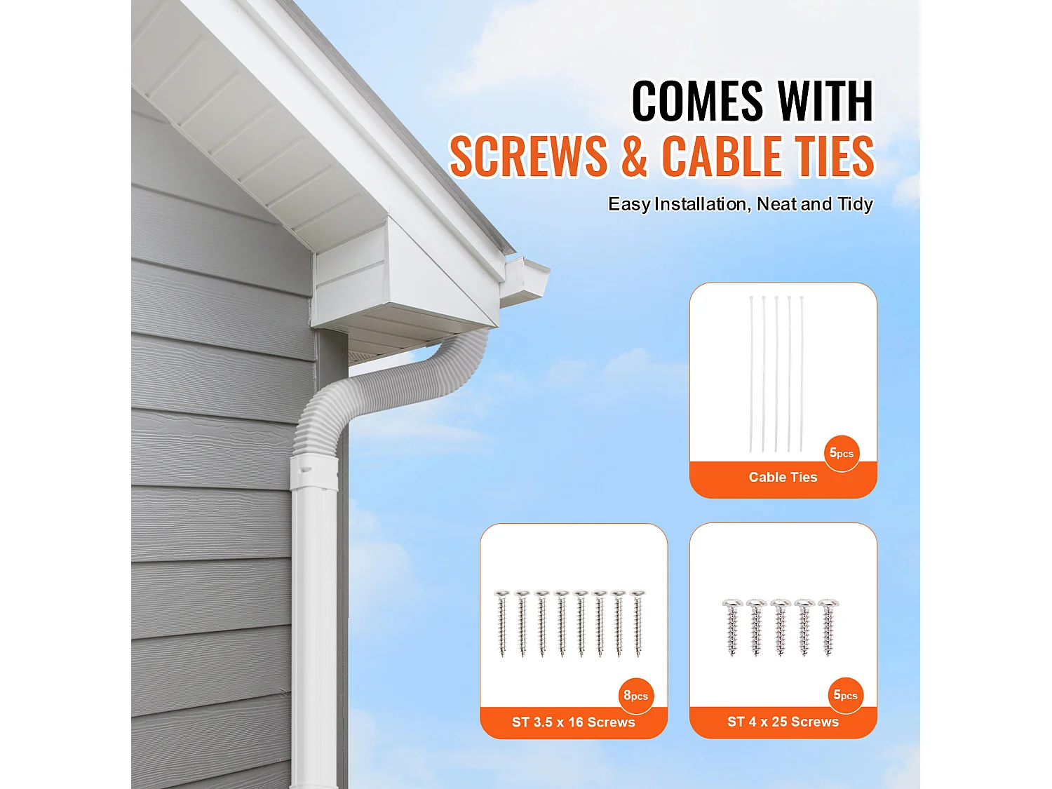 Leidingbedekking SucceBuy in L 7.62cm Breedte 227 cm voor Mini-Split/Airconditioning. PVC