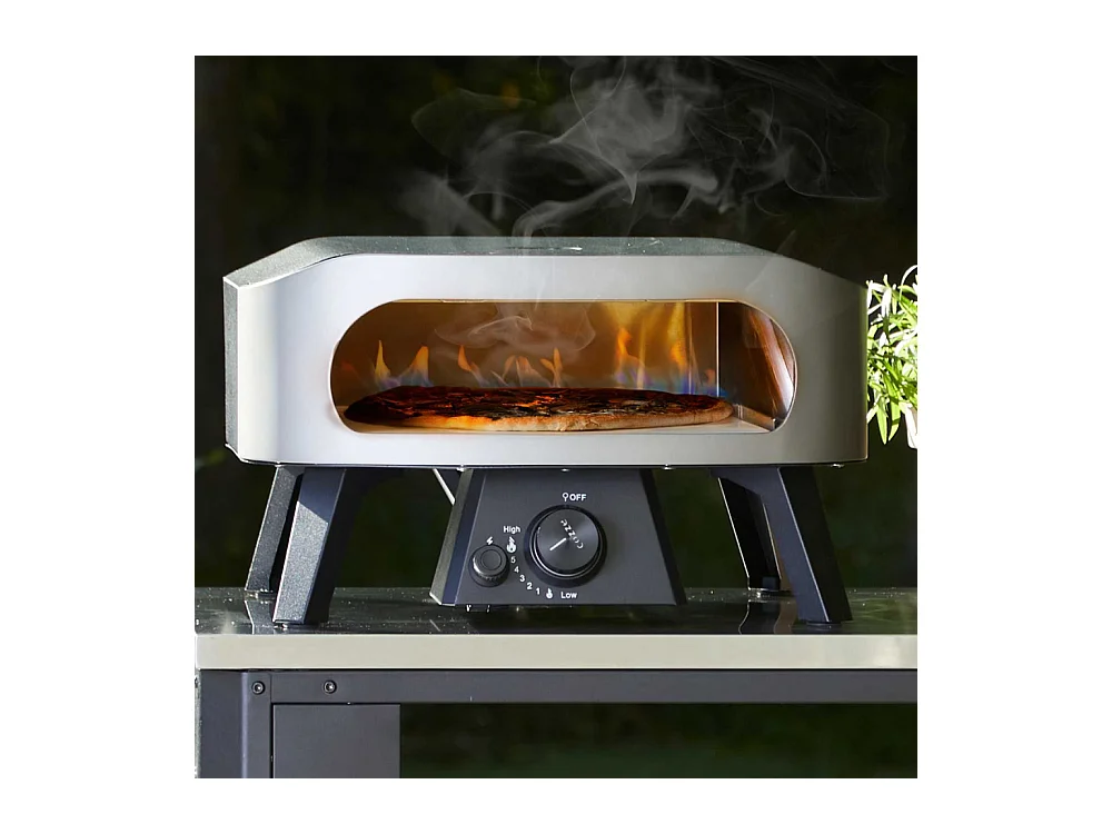 Four à pizza au gaz Classic avec porte Pierre à pizza 34.5 x 34.5 x 1 cm