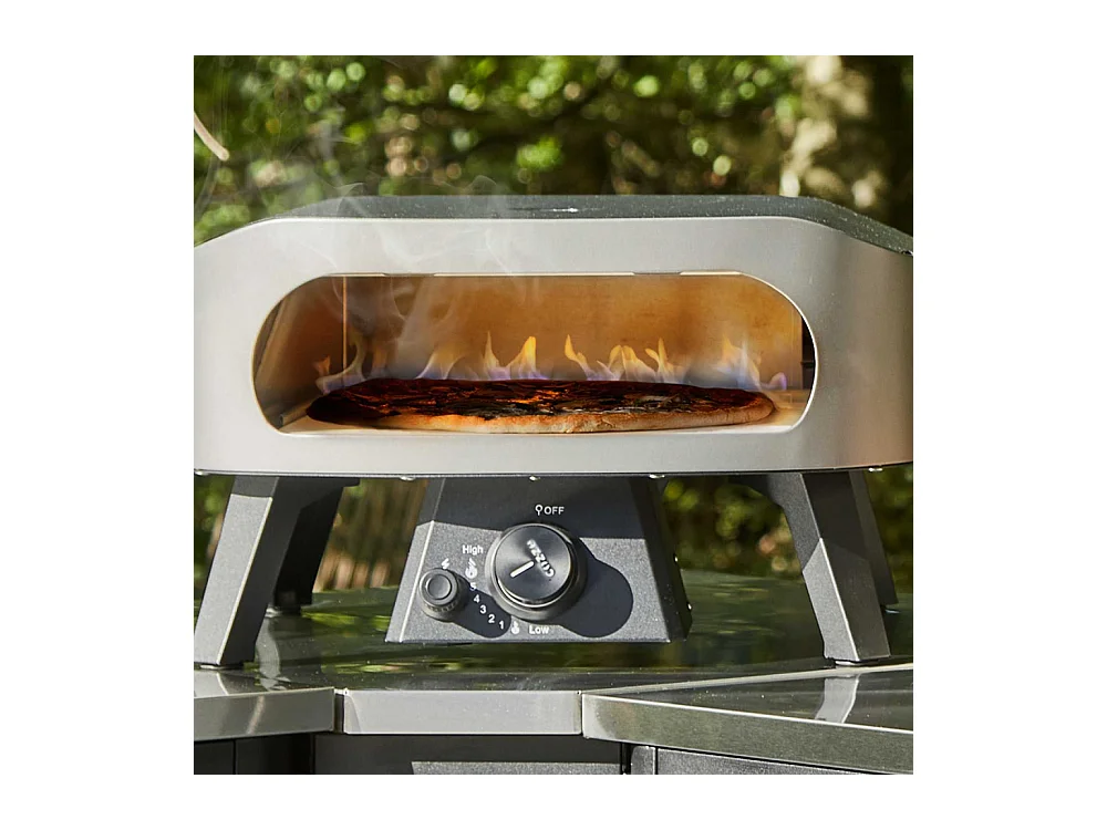 Four à pizza au gaz Classic avec porte Pierre à pizza 34.5 x 34.5 x 1 cm