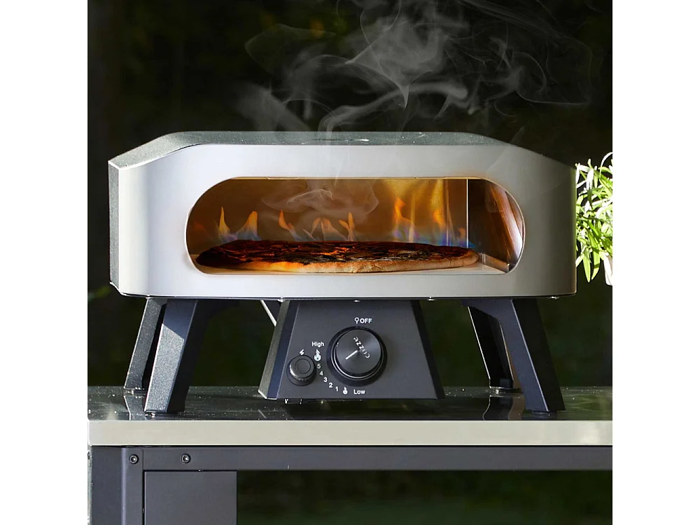 Four à pizza au gaz Classic avec porte Pierre à pizza 34.5 x 34.5 x 1 cm
