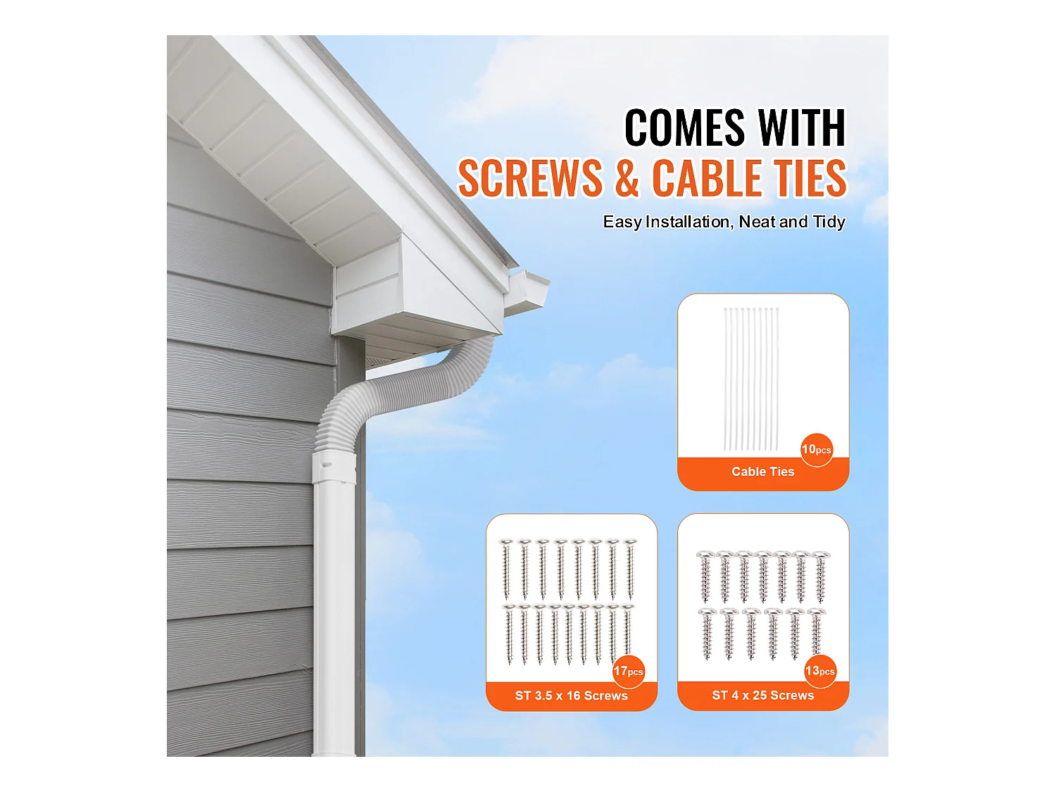 Leitungsschutz SucceBuy 7.62cm Breite 535 cm für Mini-Klimaanlage Getrennt/Zentral in PVC