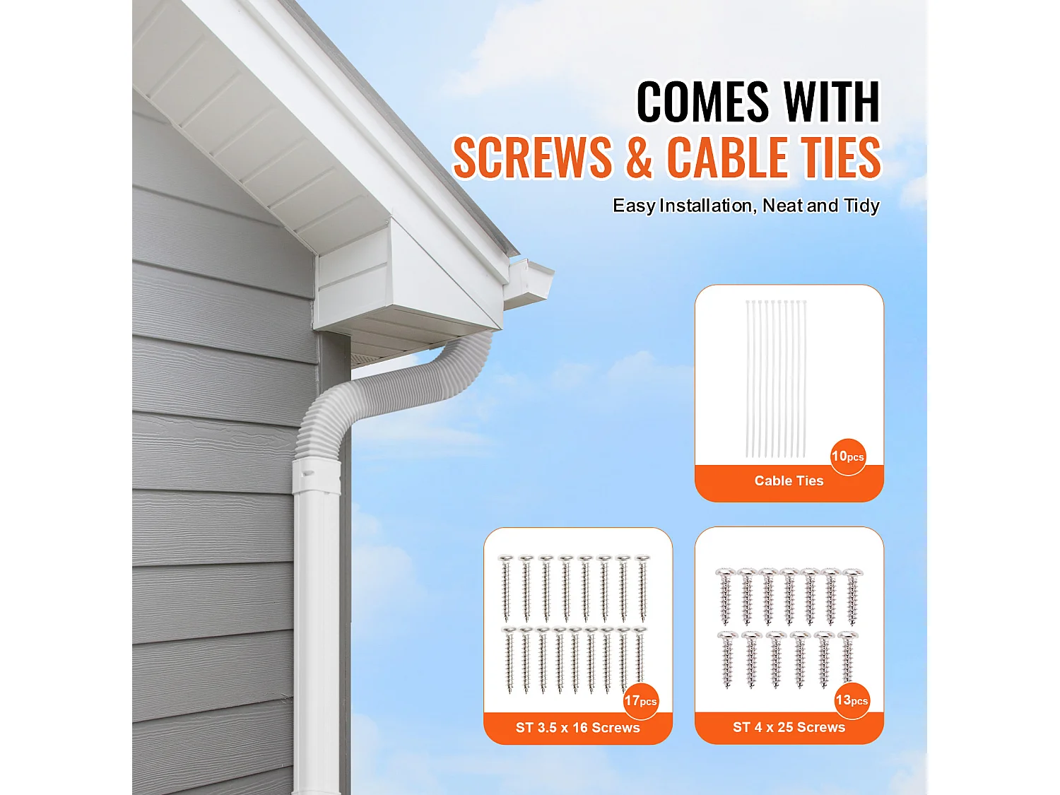 Couvercle de Ligne SucceBuy 7.62cm de Largeur 535 cm pour Mini-Climatiseur Séparé/Central en PVC