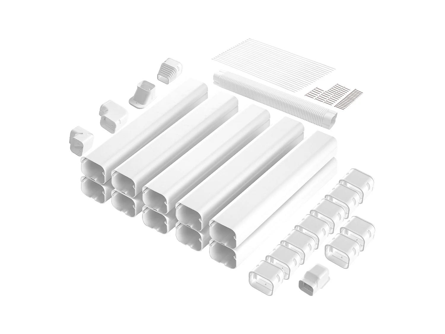 Leitungsabdeckung SucceBuy 7.62cm Breite 540 cm für Mini-Split/Klimaanlage, Dekoratives PVC für Klimaanlage, 10 Gerade Kanäle und Komponenten