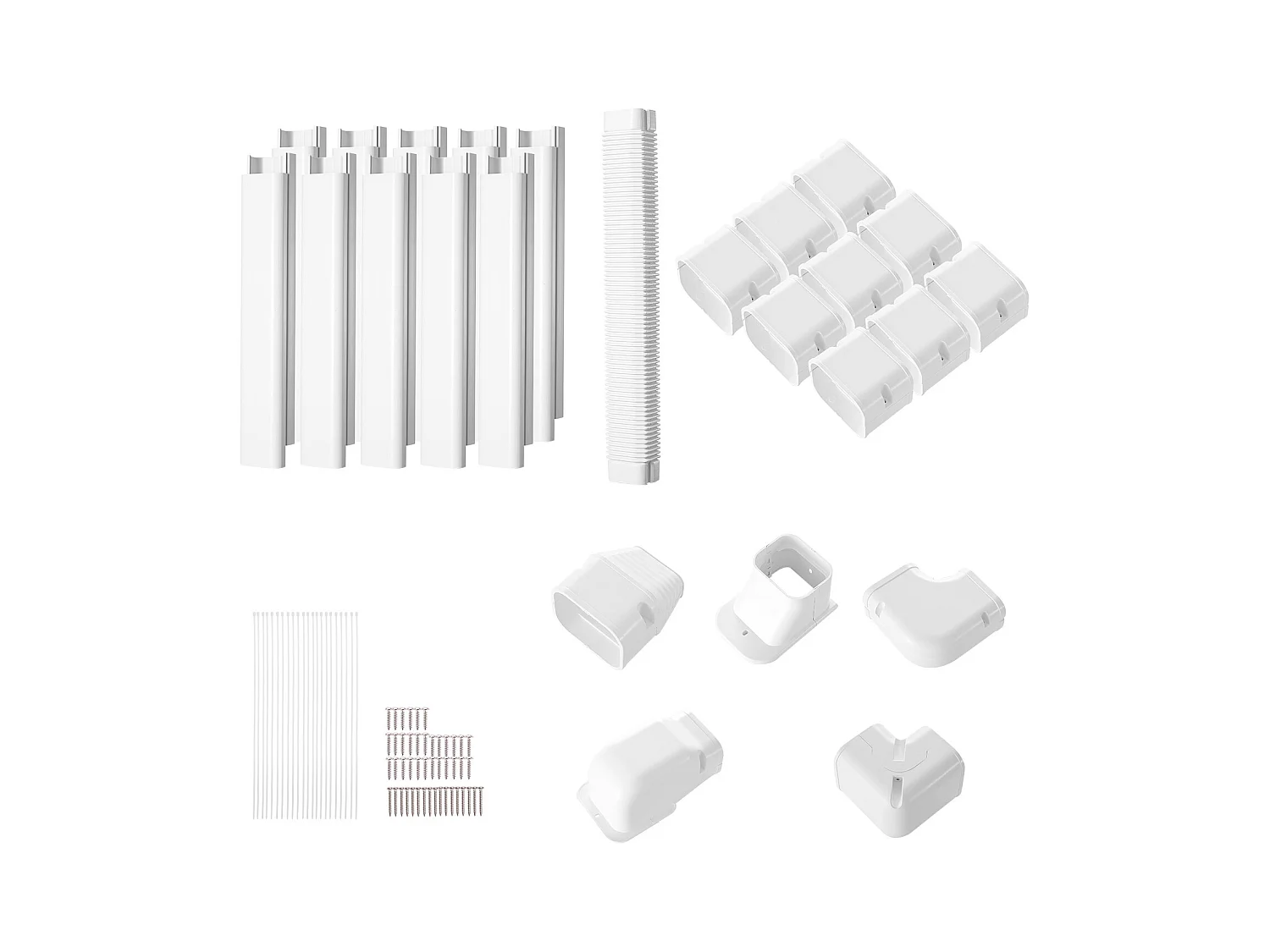 Leitungsabdeckung SucceBuy 7.62cm Breite 540 cm für Mini-Split/Klimaanlage, Dekoratives PVC für Klimaanlage, 10 Gerade Kanäle und Komponenten