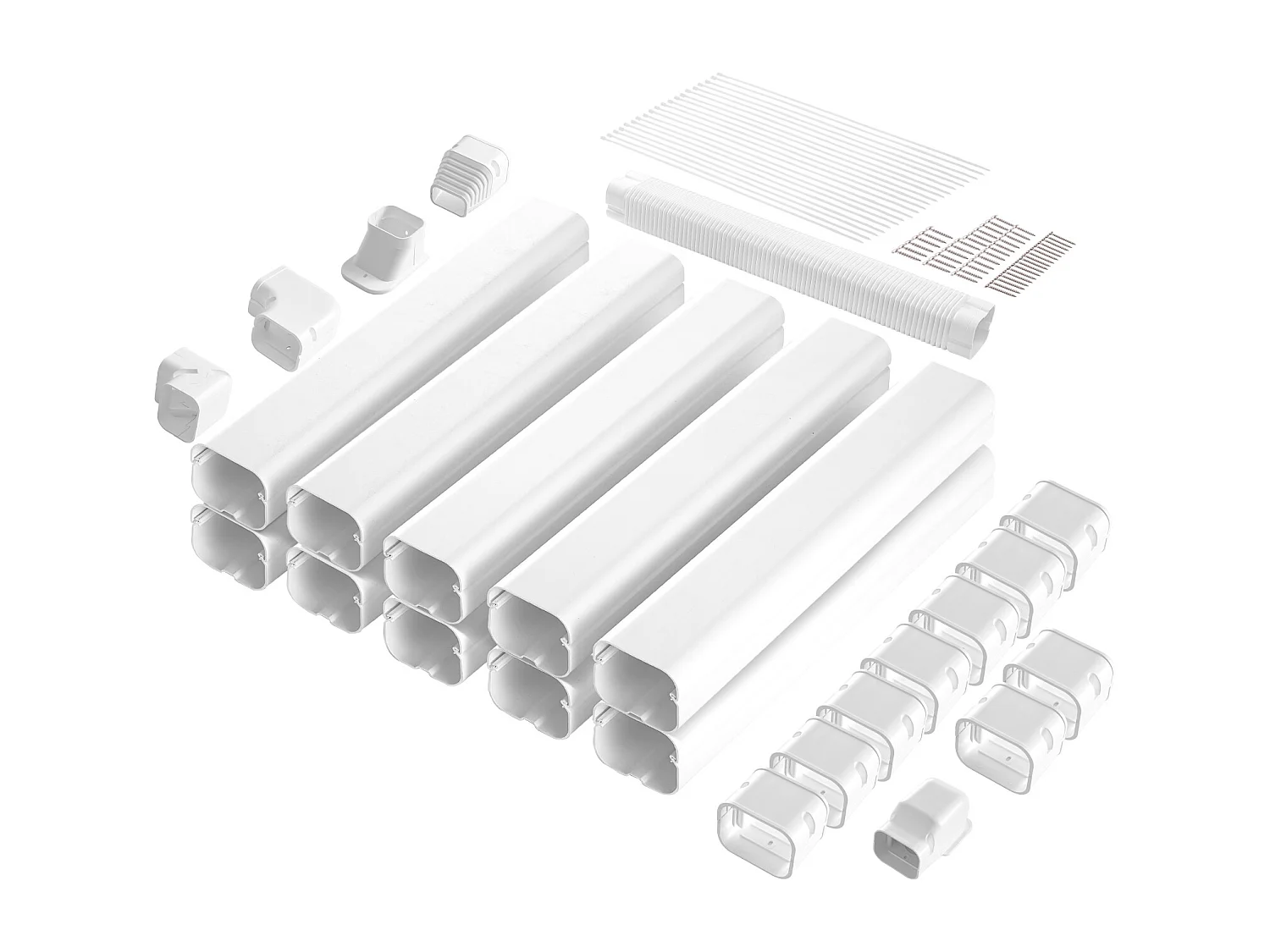 Leitungsabdeckung SucceBuy 7.62cm Breite 540 cm für Mini-Split/Klimaanlage, Dekoratives PVC für Klimaanlage, 10 Gerade Kanäle und Komponenten