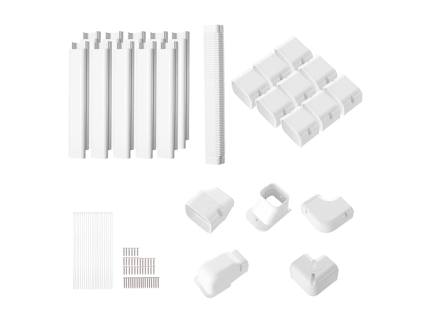 Leitungsabdeckung SucceBuy 7.62cm Breite 540 cm für Mini-Split/Klimaanlage, Dekoratives PVC für Klimaanlage, 10 Gerade Kanäle und Komponenten