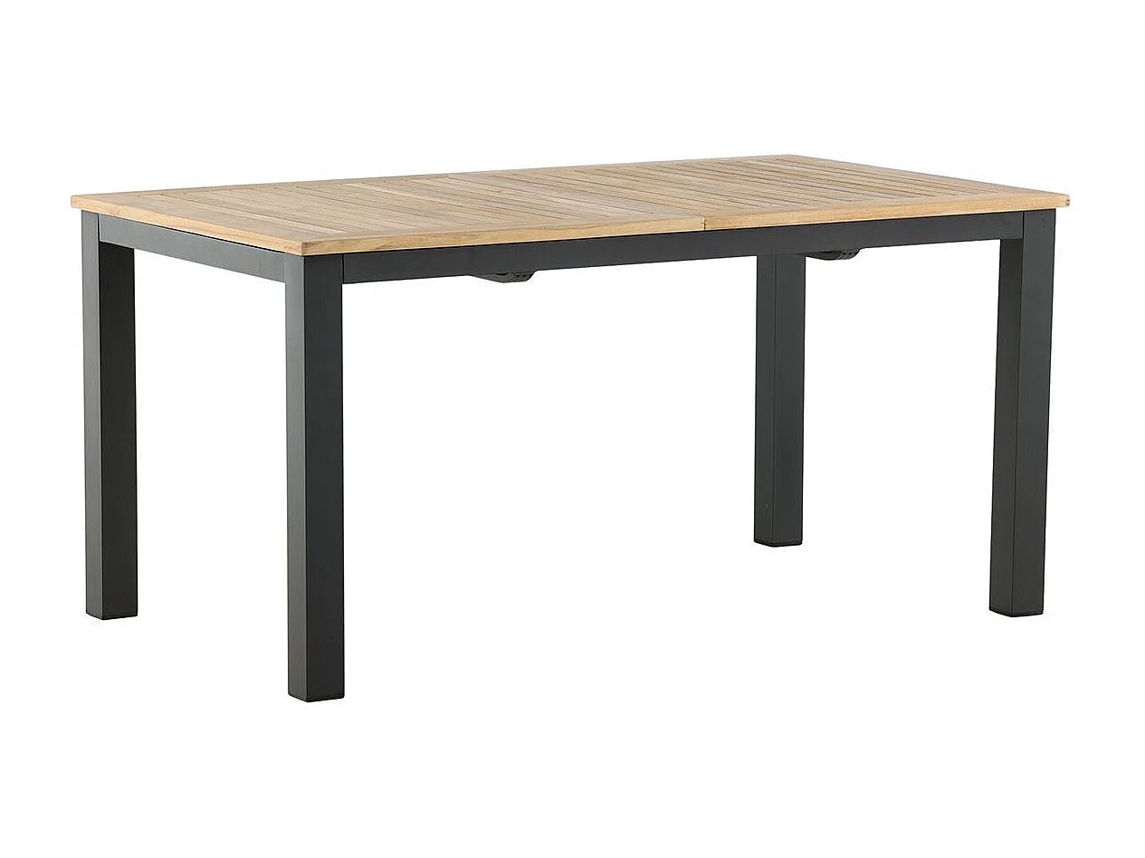 Panama eettafel tuin incl. extra blad 152, 210 cm zwart, natuur.