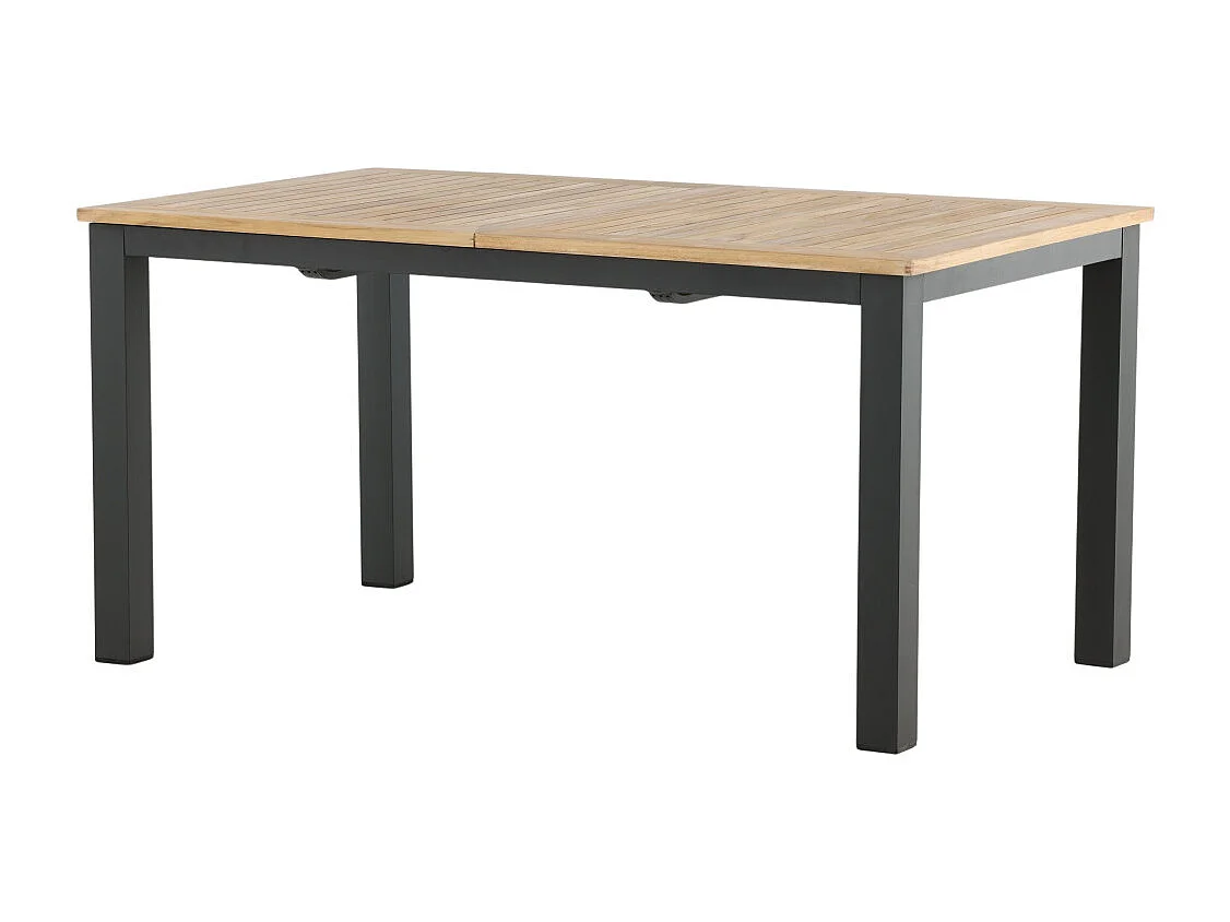 Panama eettafel tuin incl. extra blad 152, 210 cm zwart, natuur.