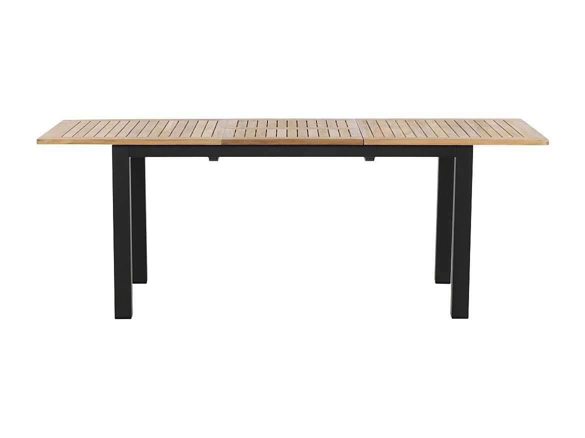 Panama eettafel tuin incl. extra blad 152, 210 cm zwart, natuur.