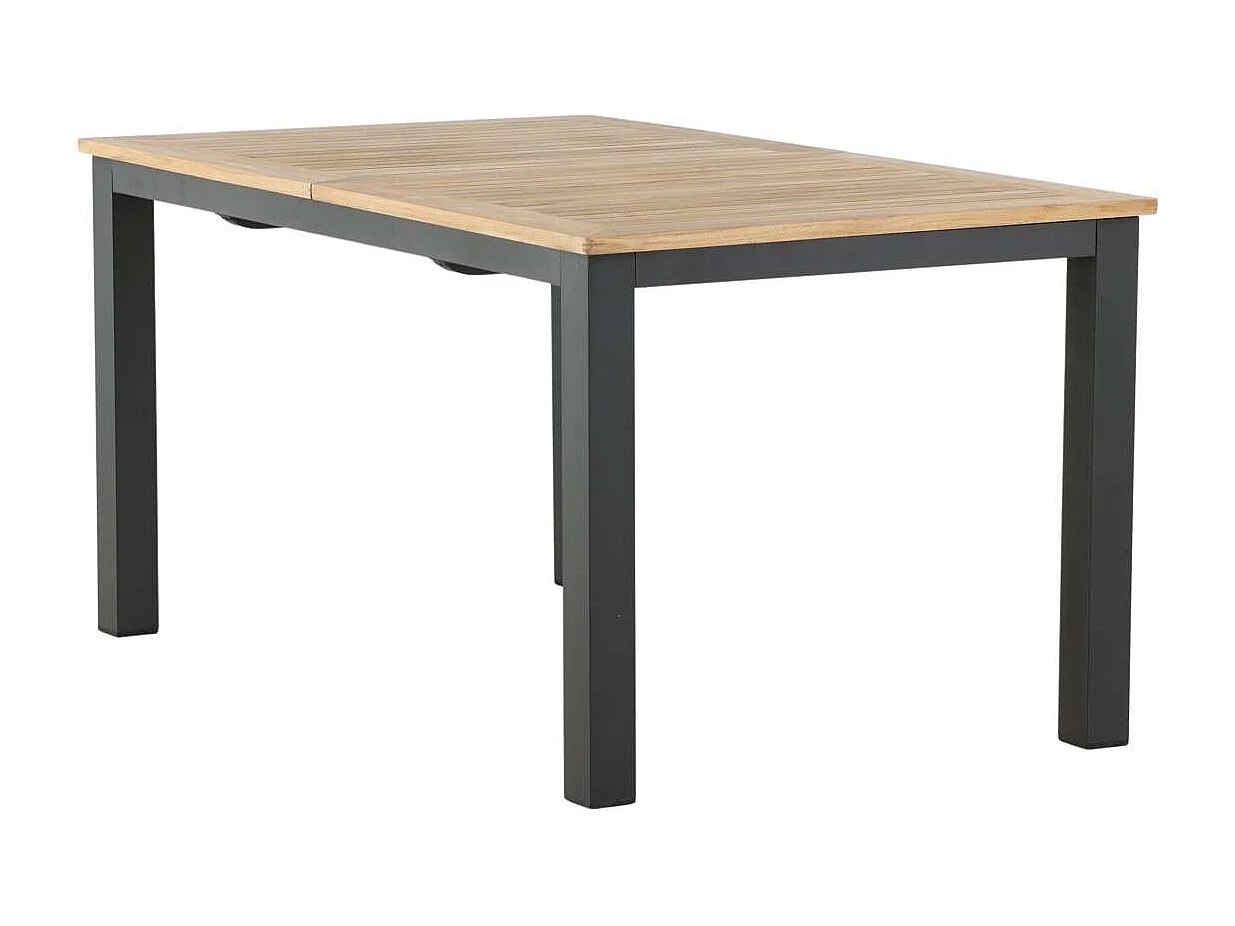 Panama eettafel tuin incl. extra blad 152, 210 cm zwart, natuur.
