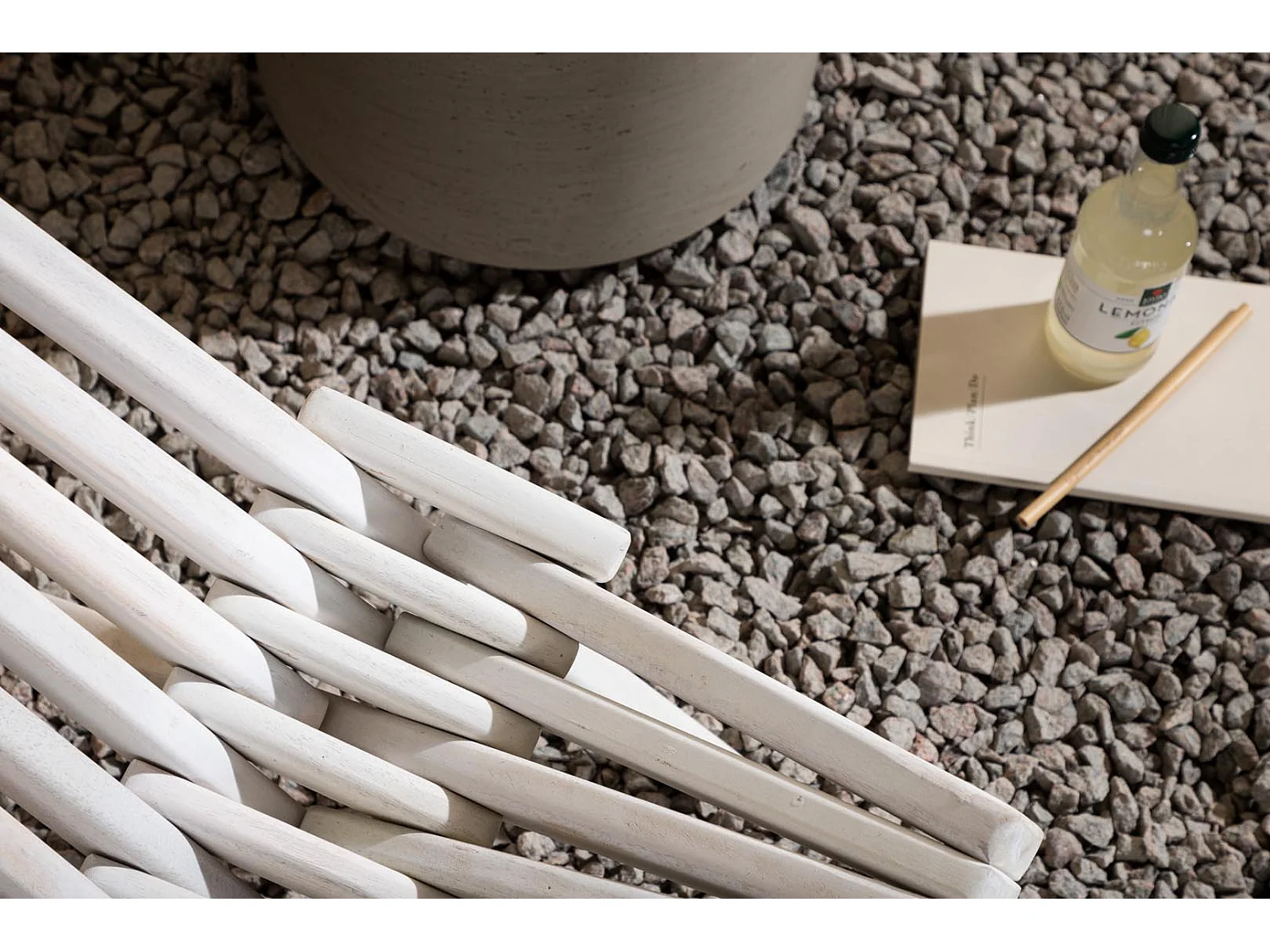 Star leunstoel tuin incl. kussen acacia, wit.