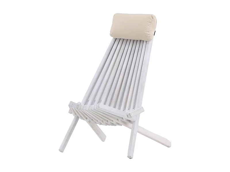 Star leunstoel tuin incl. kussen acacia, wit.