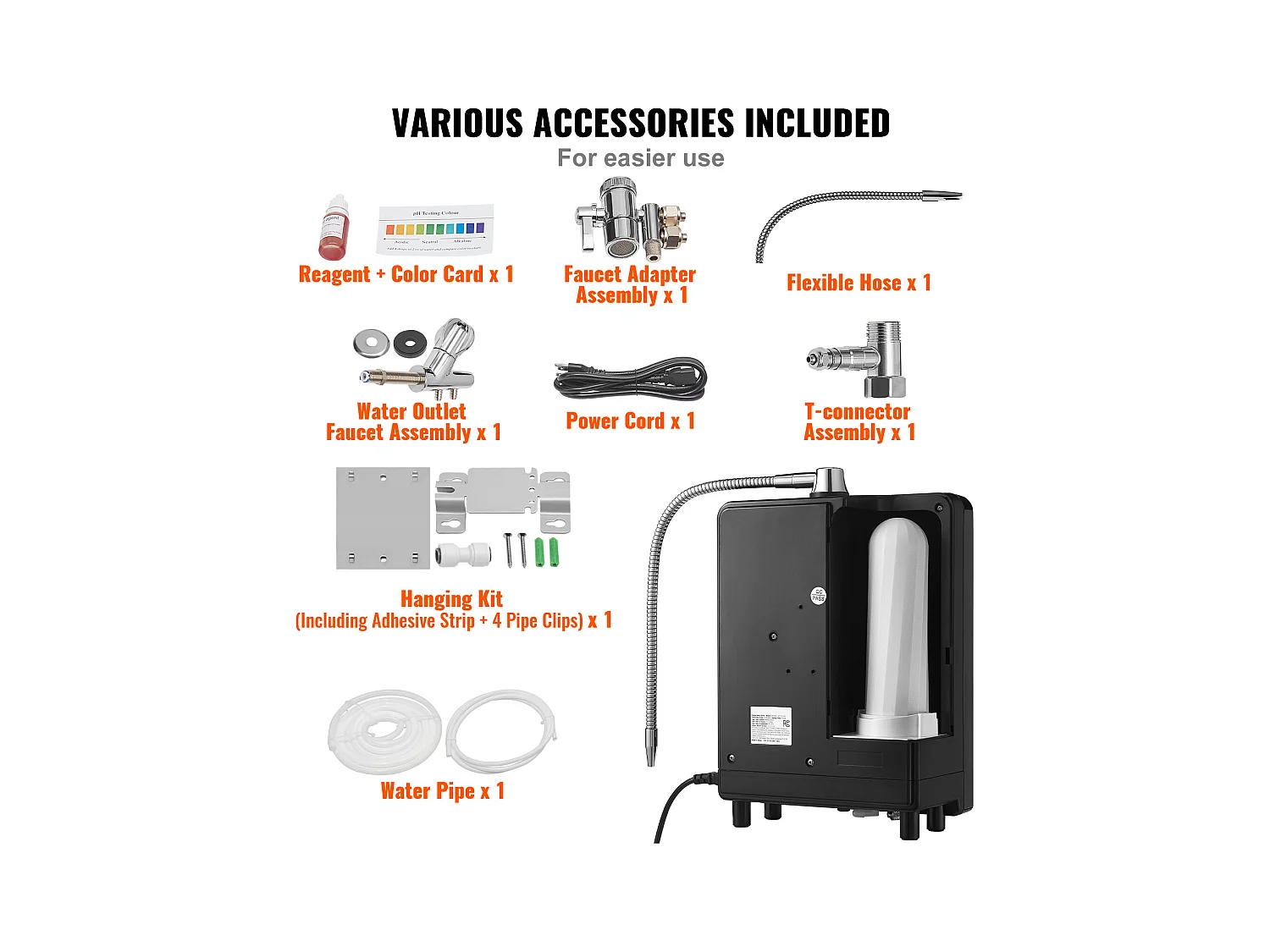 Machine de Purification d'Eau Alcaline Ioniseur SucceBuy, PH3-11.2, 9000L, LCD à Commande Tactile