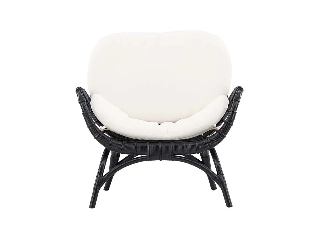 Moana Sessel mit Gartenkissen schwarz.