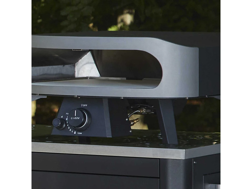 Four à pizza au gaz Classic avec porte Pierre à pizza 43 x 43 x 1 cm