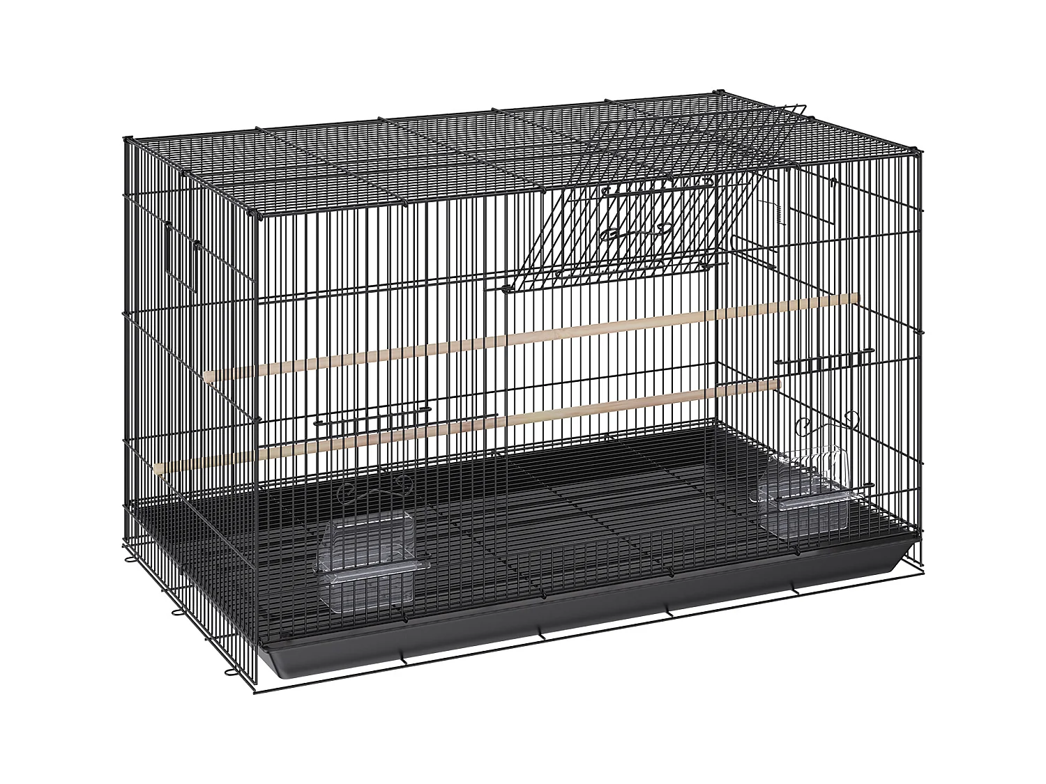 Cage à Oiseaux, SucceBuy Cage à Oiseaux en Métal de 76 cm pour Perruches, Calopsittes et Petits Perroquets