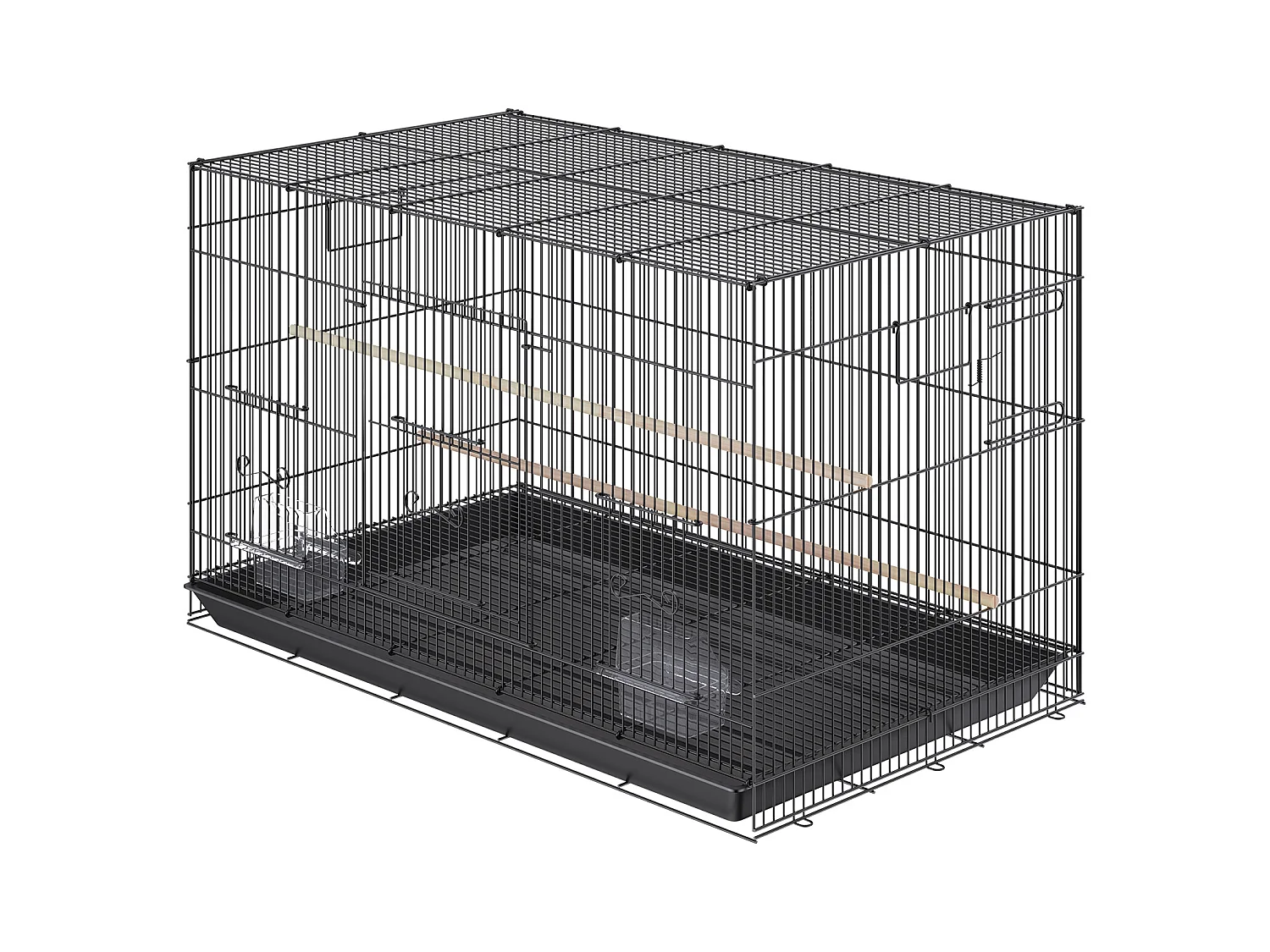Cage à Oiseaux, SucceBuy Cage à Oiseaux en Métal de 76 cm pour Perruches, Calopsittes et Petits Perroquets