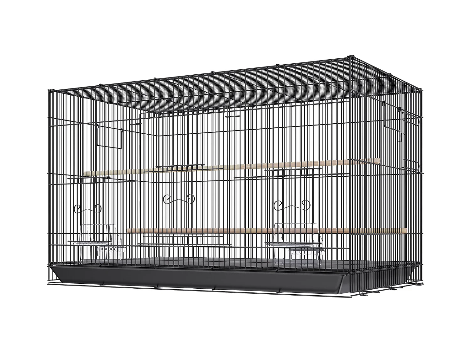 Cage à Oiseaux, SucceBuy Cage à Oiseaux en Métal de 76 cm pour Perruches, Calopsittes et Petits Perroquets