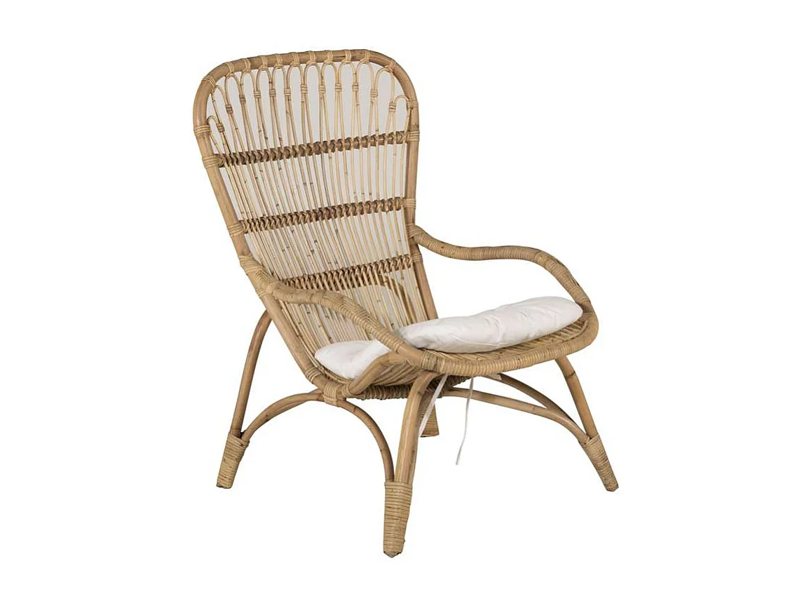 Fauteuil de Jardin & Repose-Pieds "Ella" 131cm Naturel