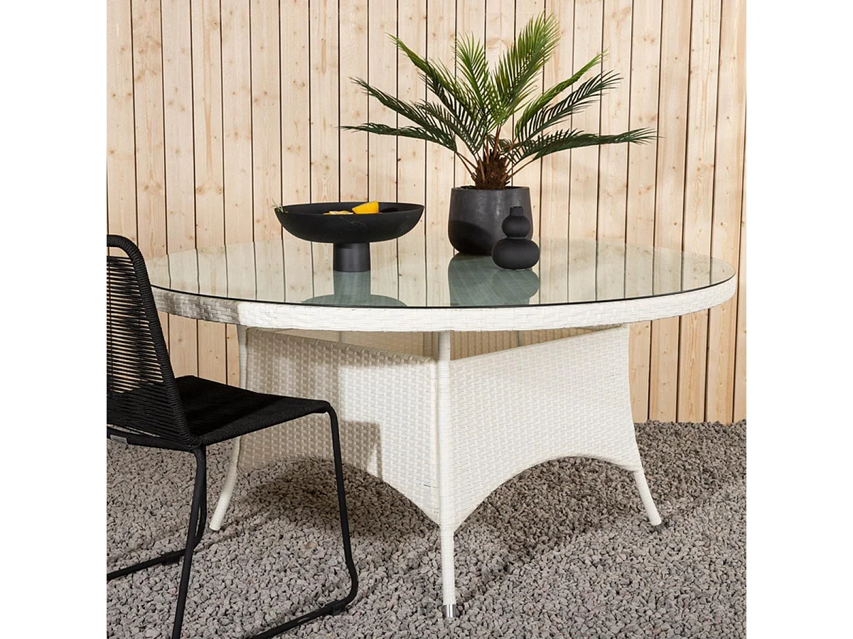 Table de Jardin Ronde "Volta" 150cm Blanc