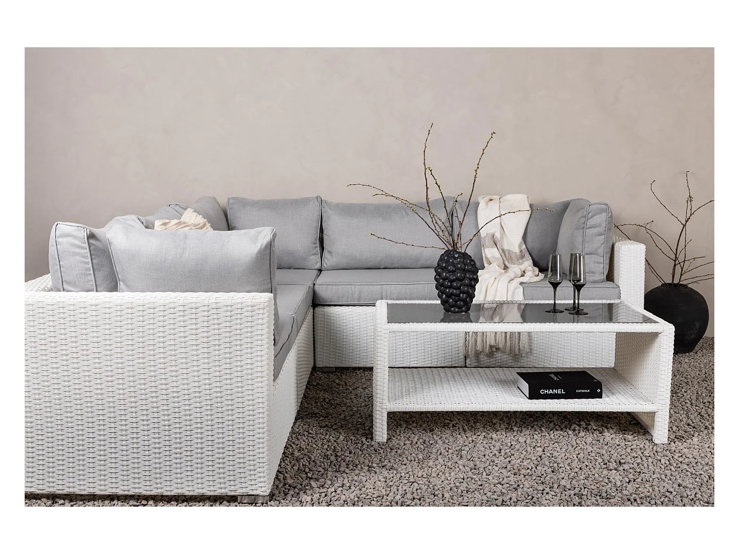 Amazon loungeset 2 delen grijs,wit.