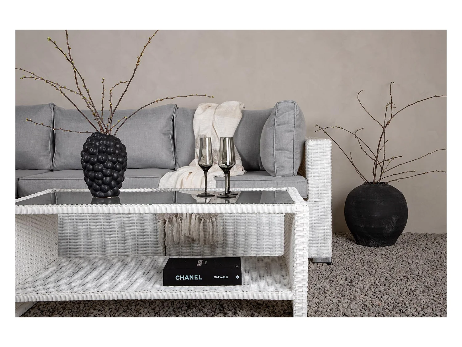 Amazon loungeset 2 delen grijs,wit.