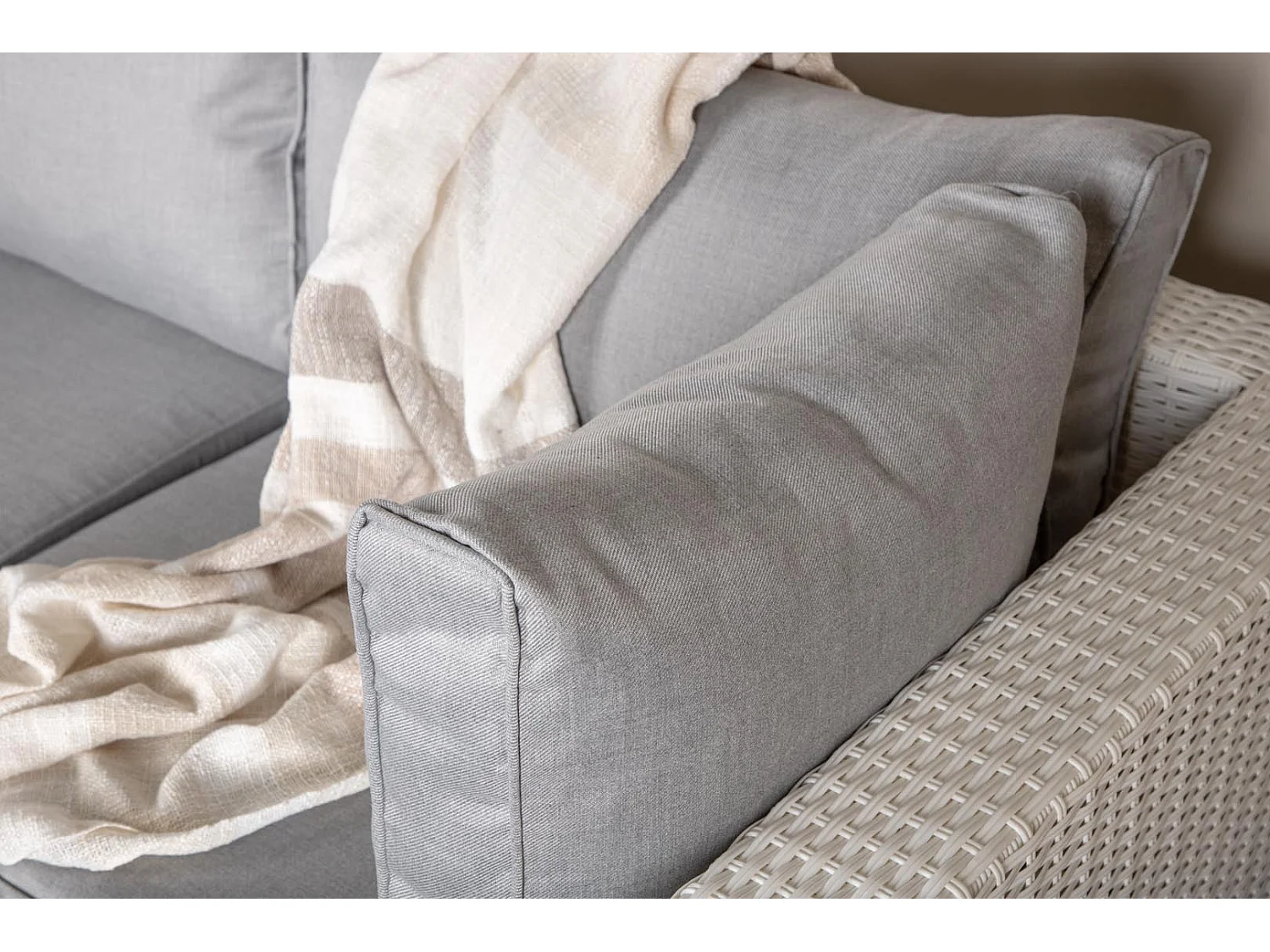 Salon d'Angle de Jardin "Amazona" 249cm Blanc