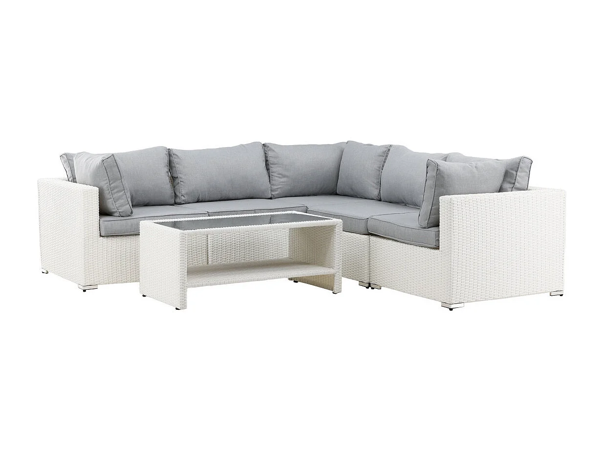 Salon d'Angle de Jardin "Amazona" 249cm Blanc