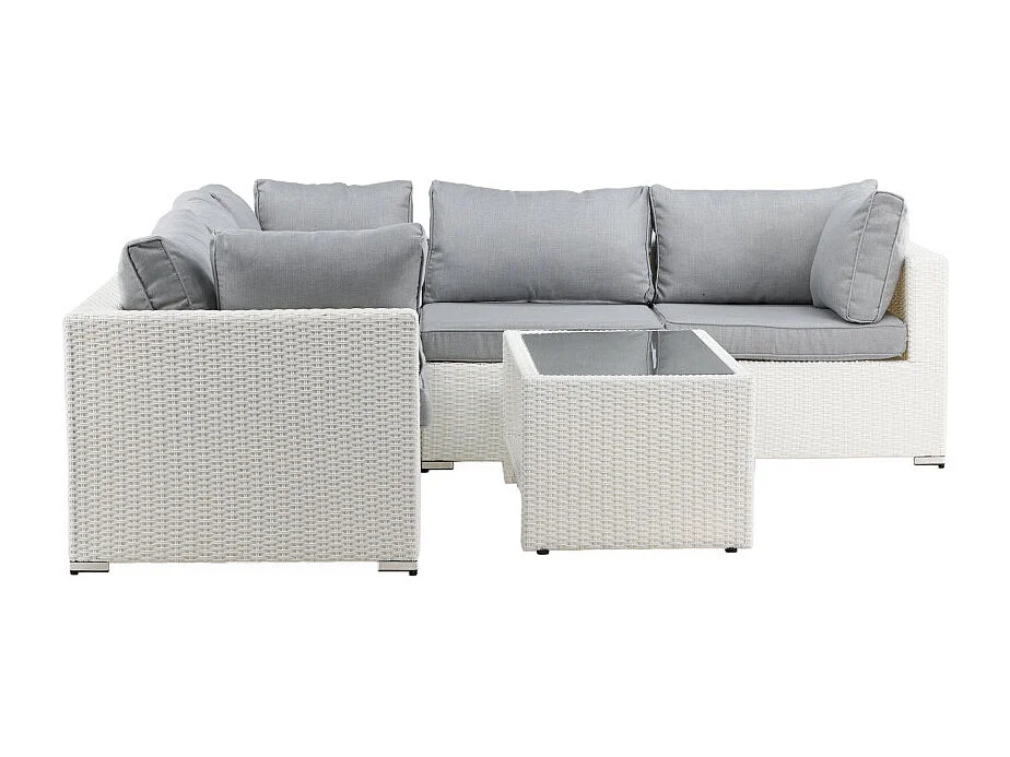 Salon d'Angle de Jardin "Amazona" 249cm Blanc