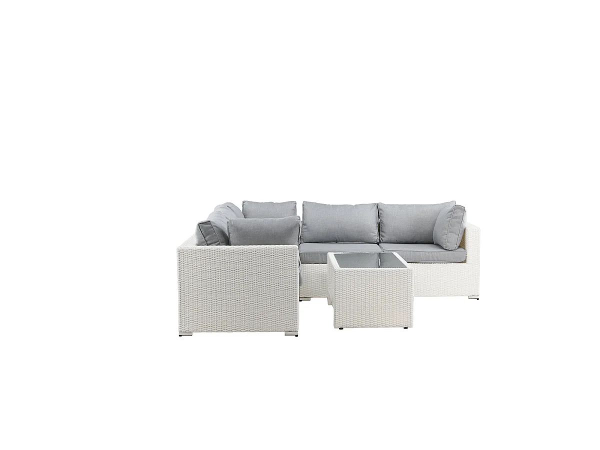 Salon d'Angle de Jardin "Amazona" 249cm Blanc