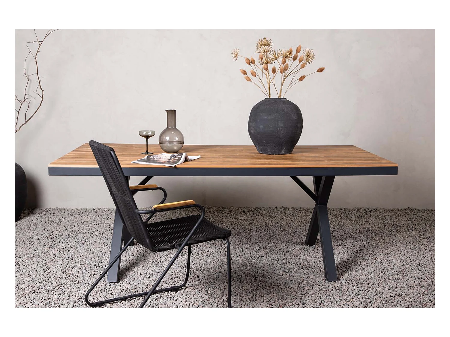 Garcia table de jardin 100x200cm noir.