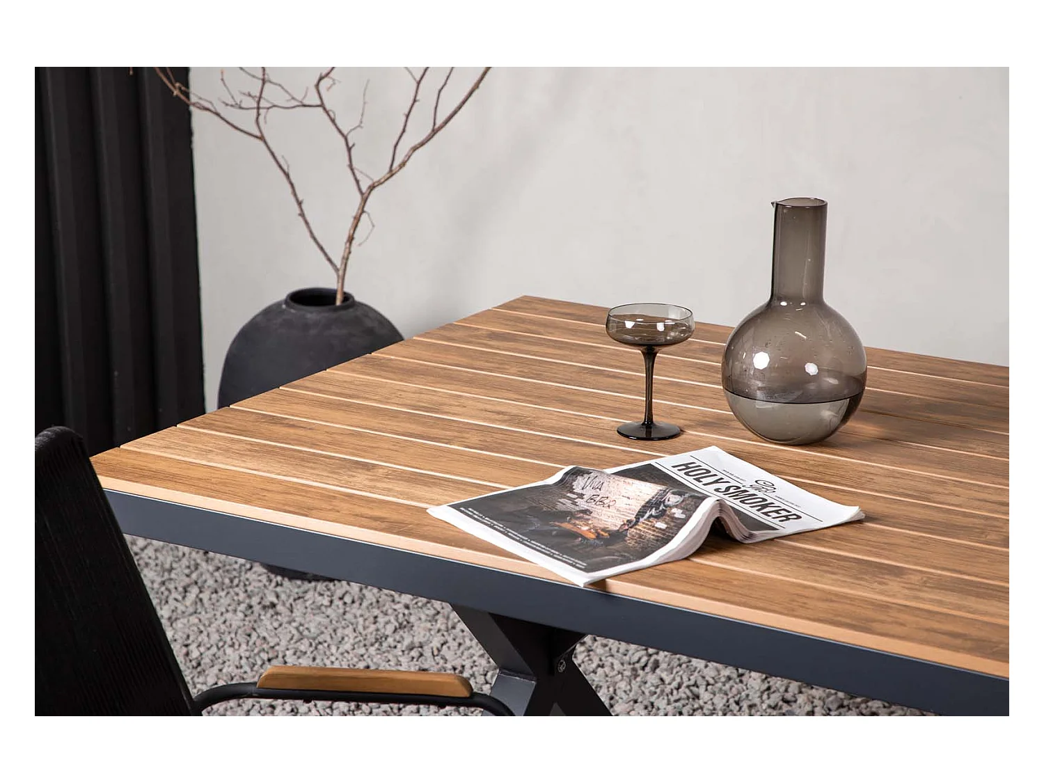 Garcia table de jardin 100x200cm noir.