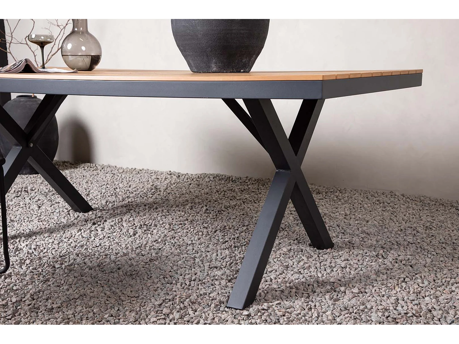 Garcia table de jardin 100x200cm noir.