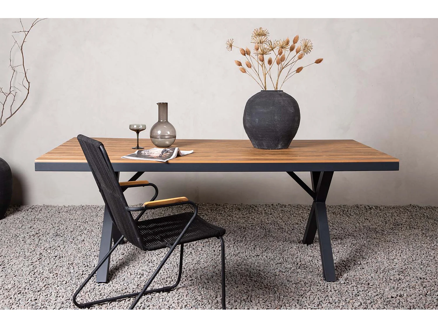 Garcia tuintafel 100x200cm zwart.