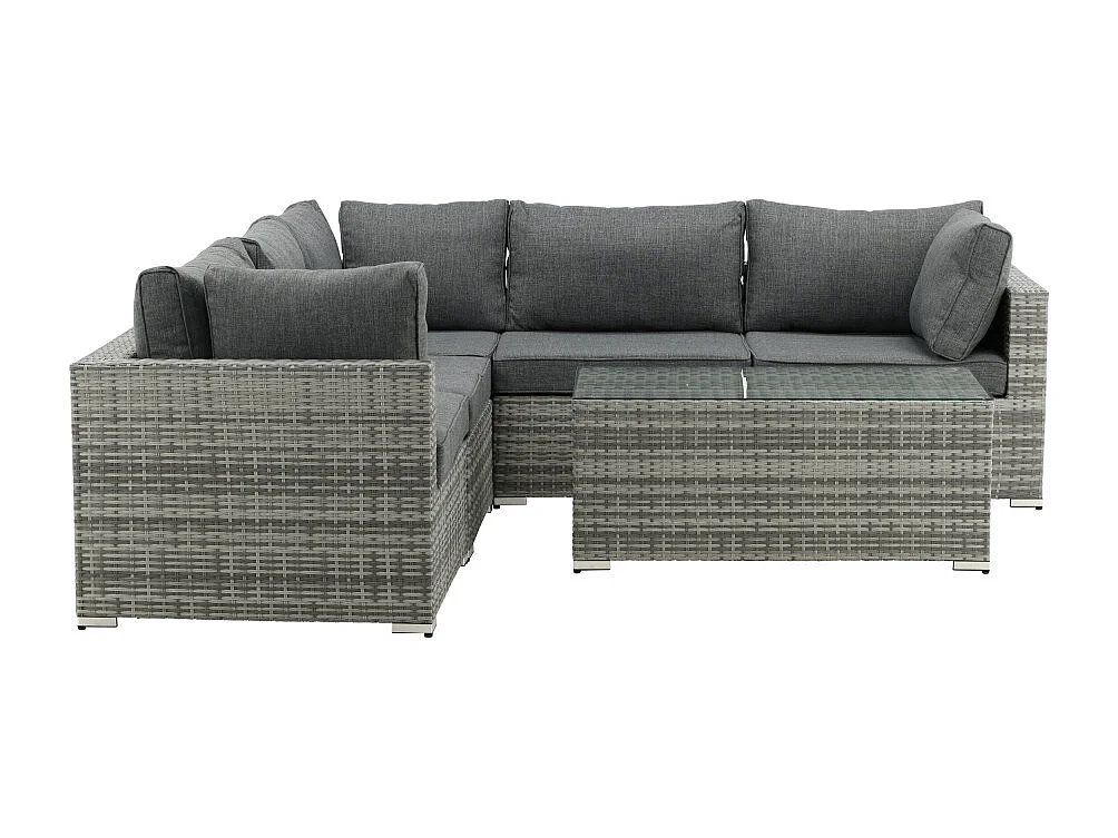 Salon d'Angle de Jardin "Amazona" 249cm Gris