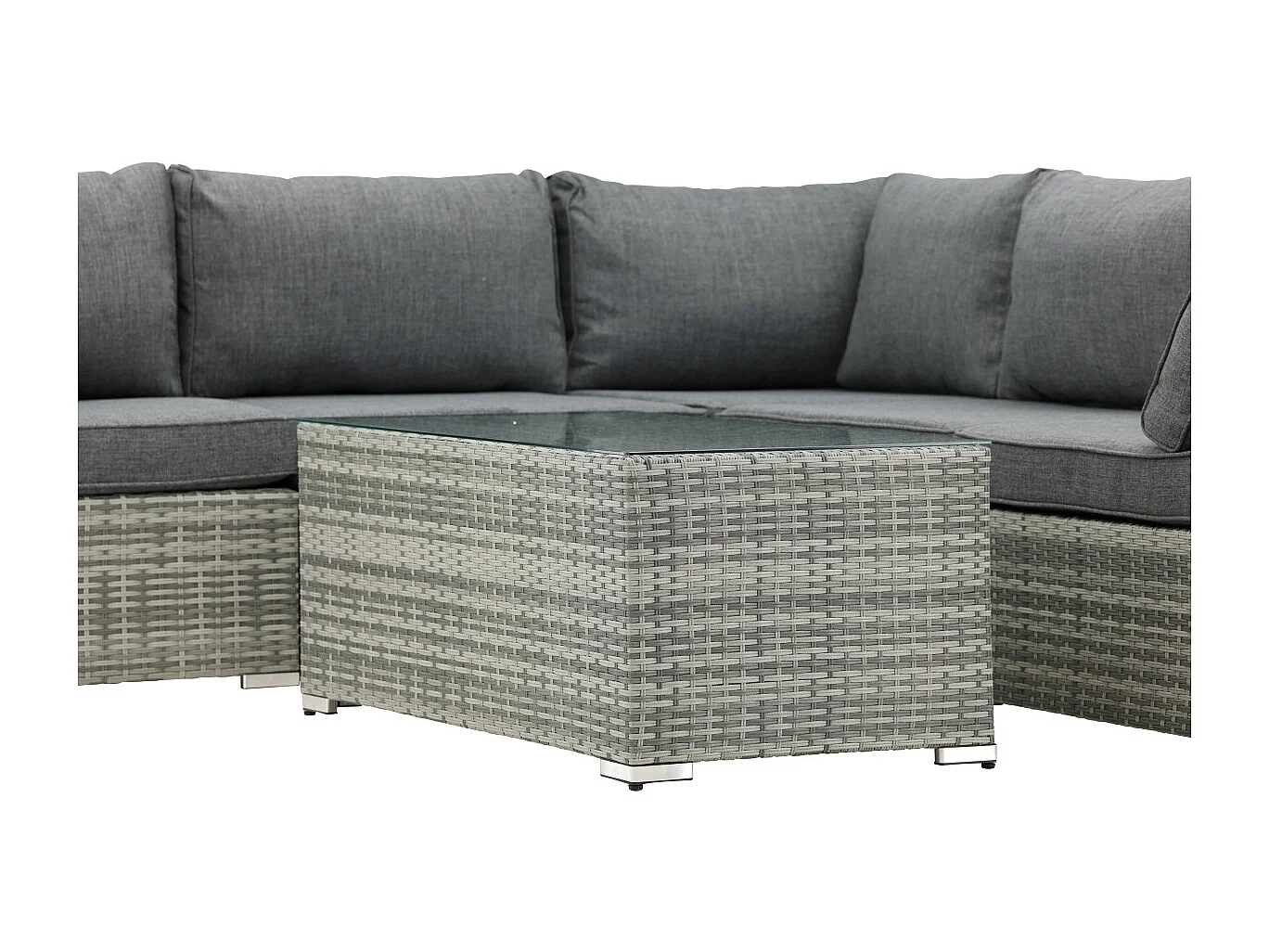 Salon d'Angle de Jardin "Amazona" 249cm Gris