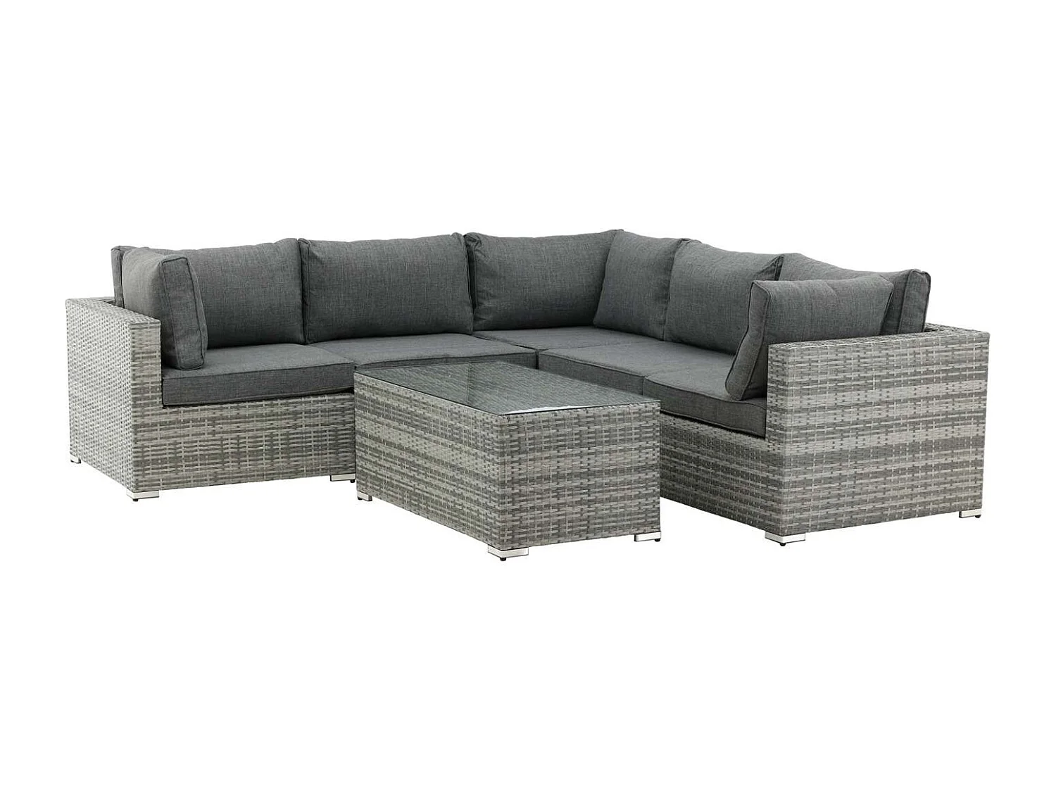 Salon d'Angle de Jardin "Amazona" 249cm Gris