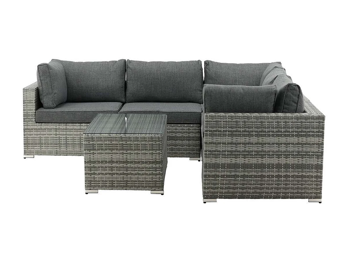 Salon d'Angle de Jardin "Amazona" 249cm Gris