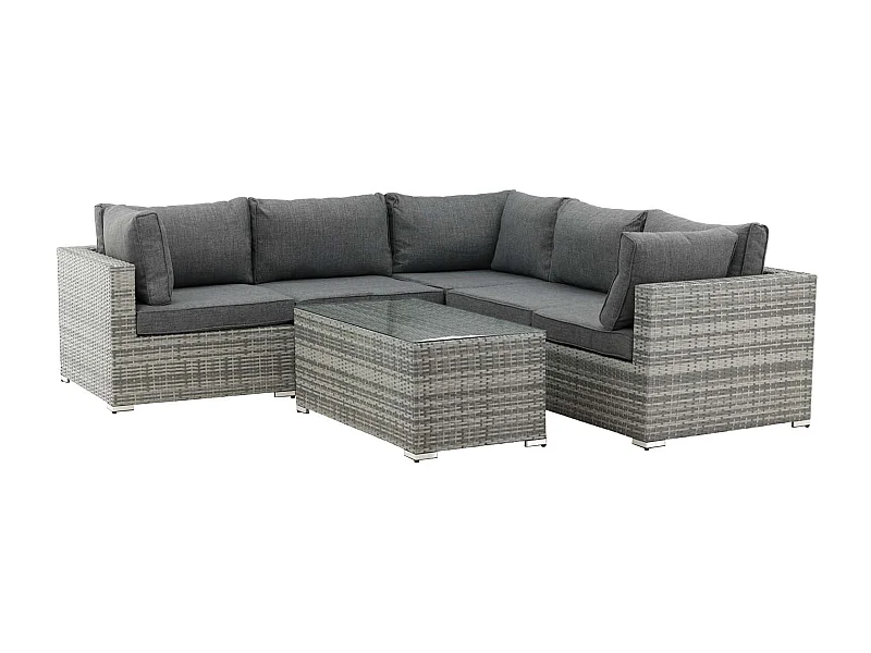 Salon d'Angle de Jardin "Amazona" 249cm Gris