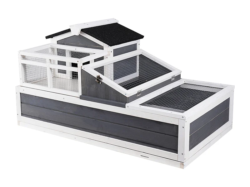 Viveiro de Répteis, SucceBuy Turtle Habitat 112 x 65,6 x 61 cm, Casa para Tartarugas de Madeira de 3 Peças para Interiores/Exteriores