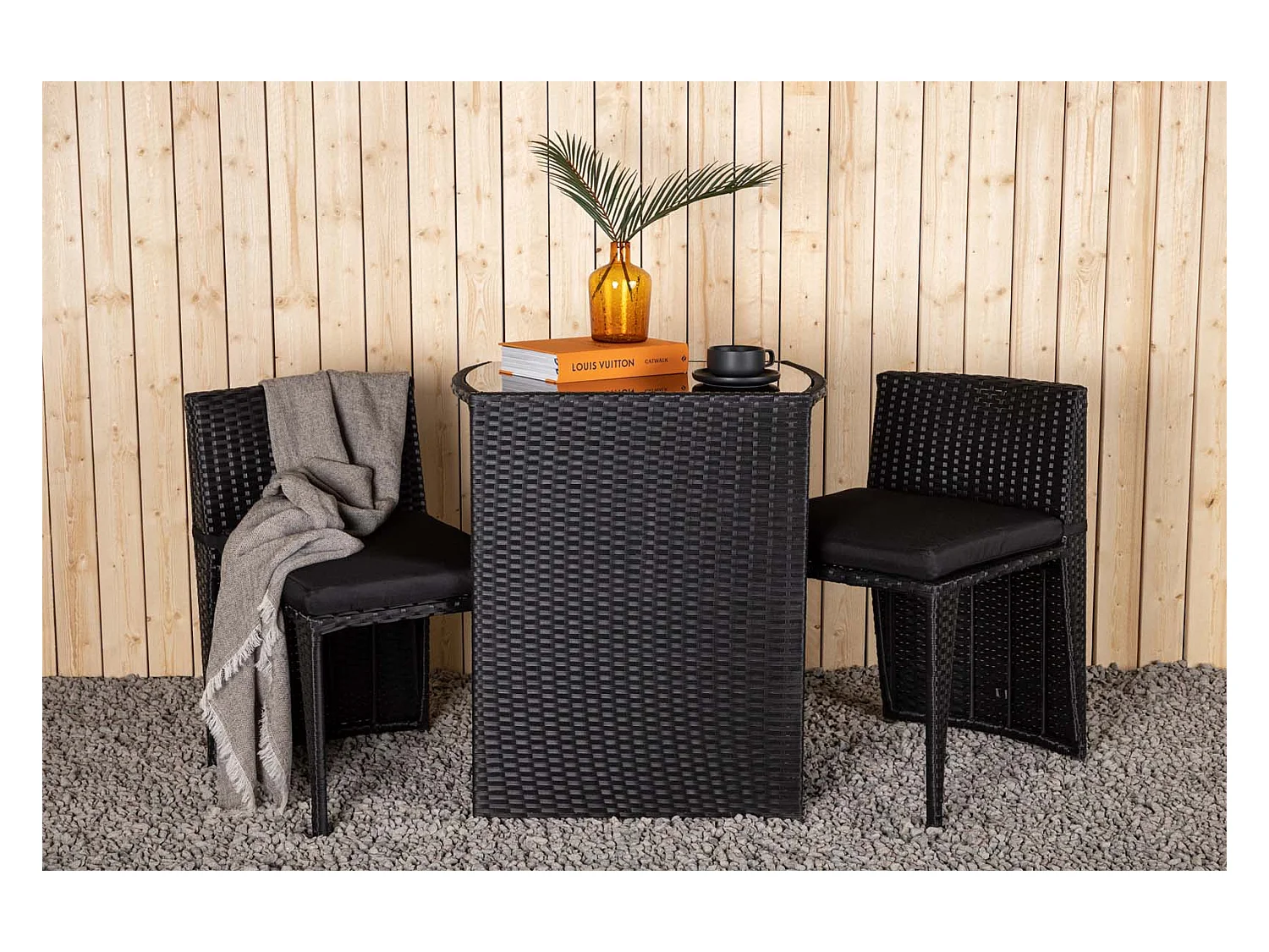 Savanna ensemble de salon ensembles 3 parties noir.