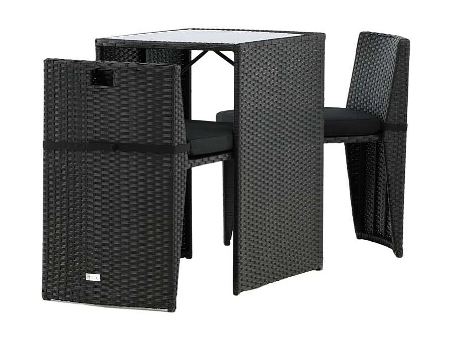 Savanna ensemble de salon ensembles 3 parties noir.