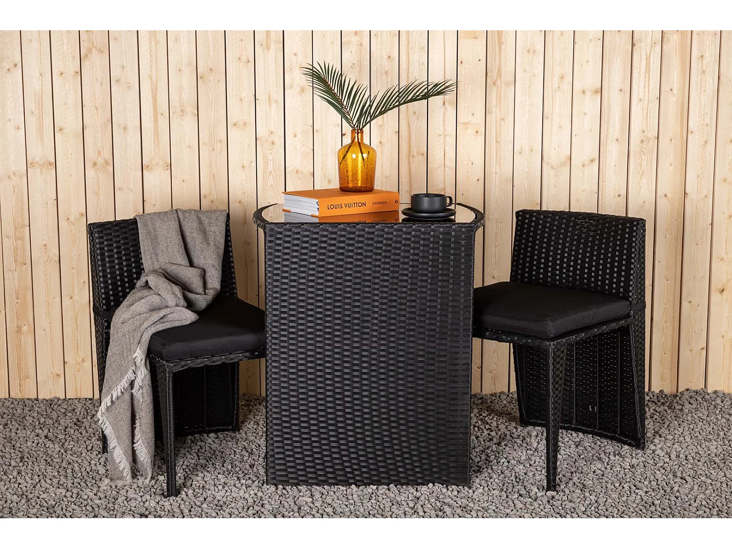 Savanna ensemble de salon ensembles 3 parties noir.