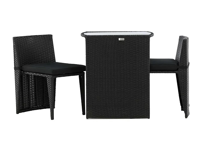 Savanna loungemeubel setjes 3 delen zwart.