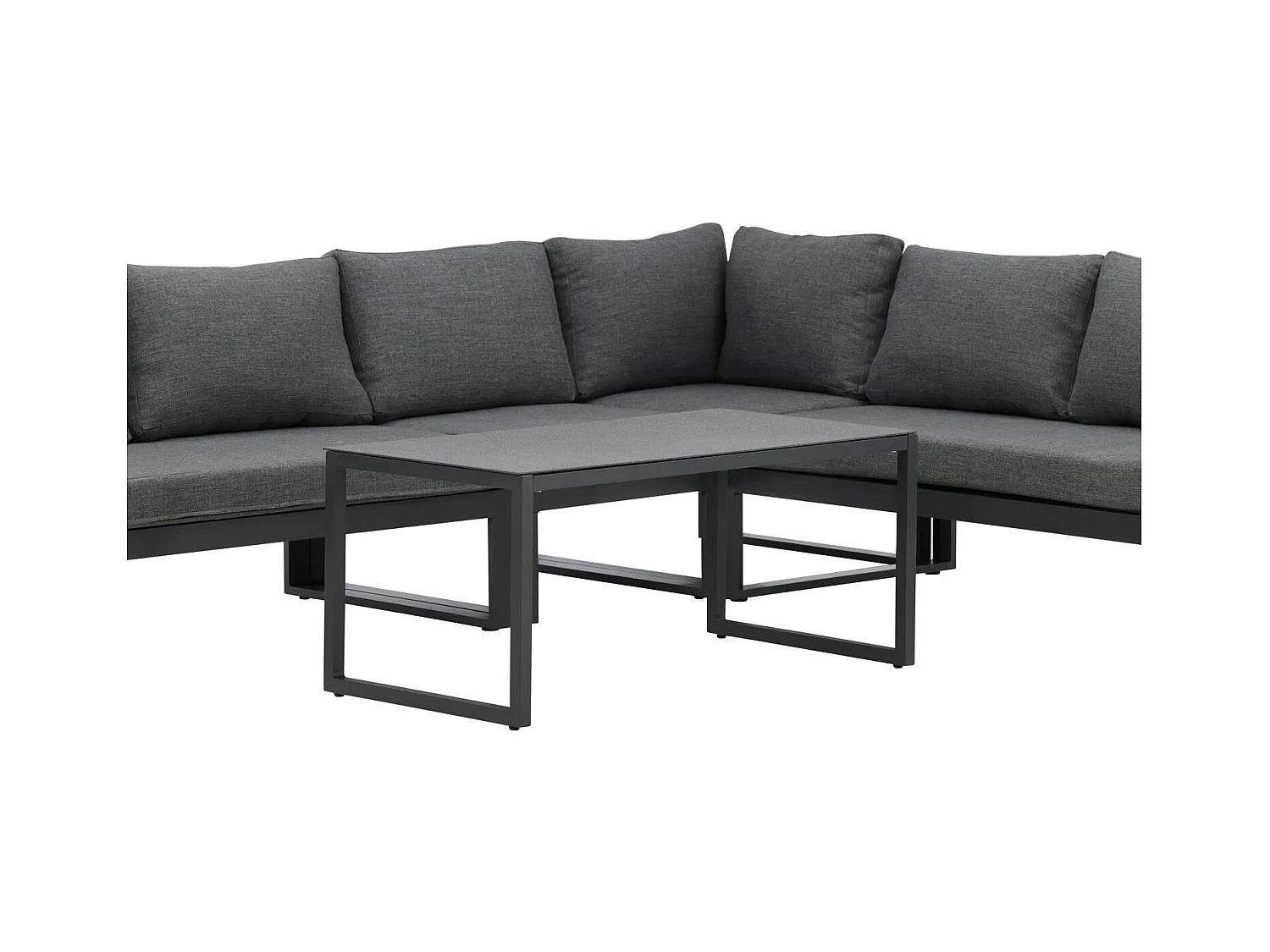 Salon d'Angle de Jardin en Métal "Texas" 268cm Noir